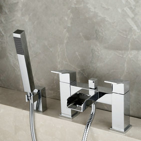 Contemporary Optimus Solid Brass Waterfall Bath Shower Mixer Faucet T0218
