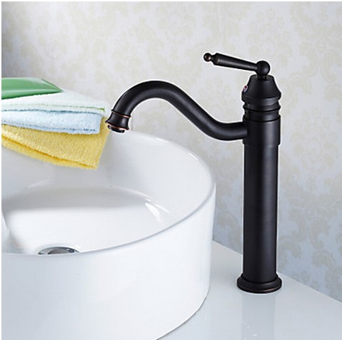 Traditional Style Black Bronze Brass Finish Countertop Bathroom Sink Faucet T0404BH