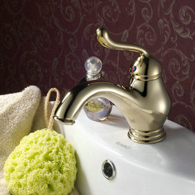 Ti-PVD Finish Antique Style Bathroom Sink Faucet T0408G - Click Image to Close