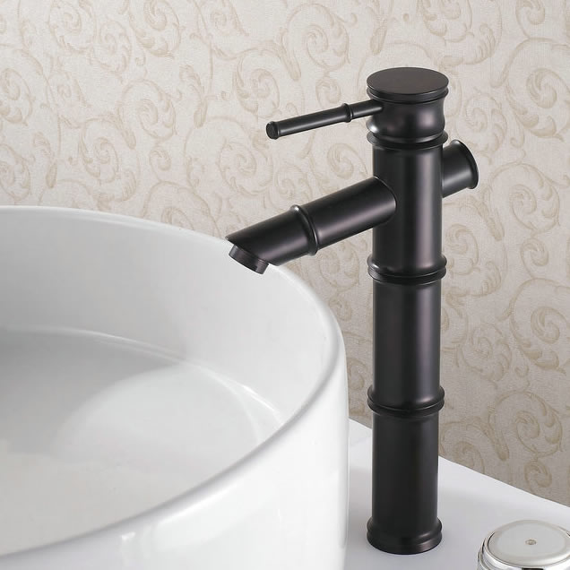 Oil-rubbed Bronze Finish Bathroom Sink Faucet -Bamboo Shape Design T0418HB