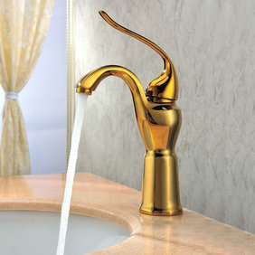 Classic Ti-PVD Finish Solid Brass Bathroom Sink Faucet T0420G