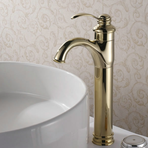 Classic Solid Brass Bathroom Sink Faucet (Ti-PVD Finish) T0426G