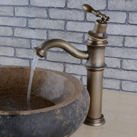 Centerset Antique Brass Bathroom Sink Faucet T0449A