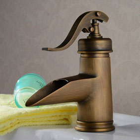 Single Handle Antique Brass Centerset Bathroom Sink Faucet T0599A - Click Image to Close