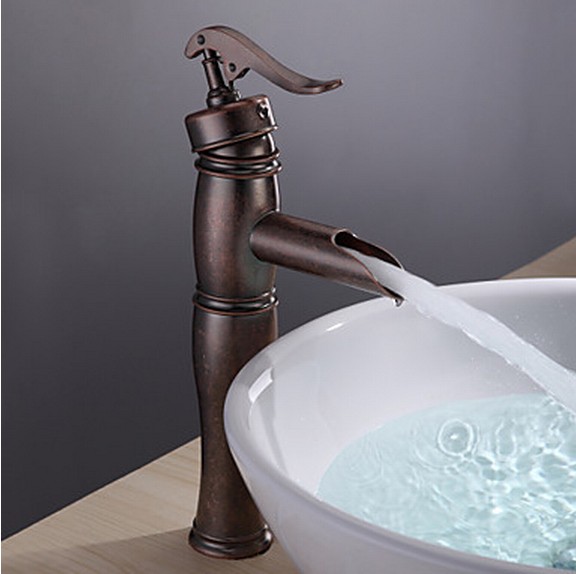 Vintage Centerset Antique Copper Finish Single Handle Brass Bathroom Sink Faucet T0599GH - Click Image to Close