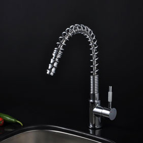Chrome Single Handle Pull Down Centerset Kitchen Faucet T0781F