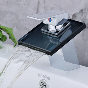 Contemporary Waterfall Bathroom Sink Faucet T0815B - Click Image to Close