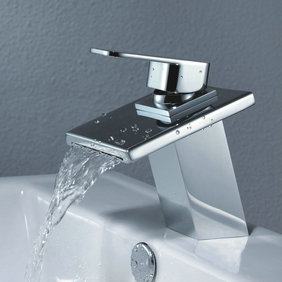 Contemporary Waterfall Bathroom Sink Faucet T0815BR