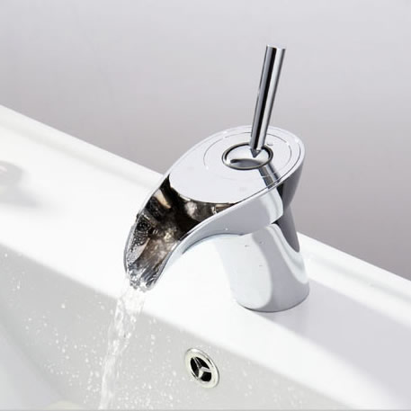 Novelty Design Mixer Waterfall Wash Bathroom Basin Faucet T1304 - Click Image to Close