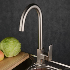 Nickel Brushed Single Handle Kitchen Faucet T1728N