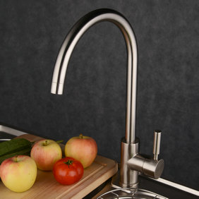 Contemporary Single Handle Brass Kitchen Faucet T1729N - Click Image to Close