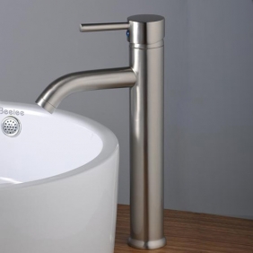 Single Handle Nickel Brushed Centerset Bathroom Sink Faucet T1802S
