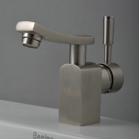 Single Handle Nickel Brushed Centerset Bathroom Sink Faucet (T1803S)