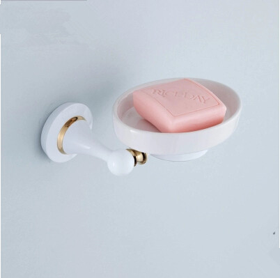 Hot Sale Brass Roasted white Porcelain Bathroom Soap Holder TCB4510 - Click Image to Close
