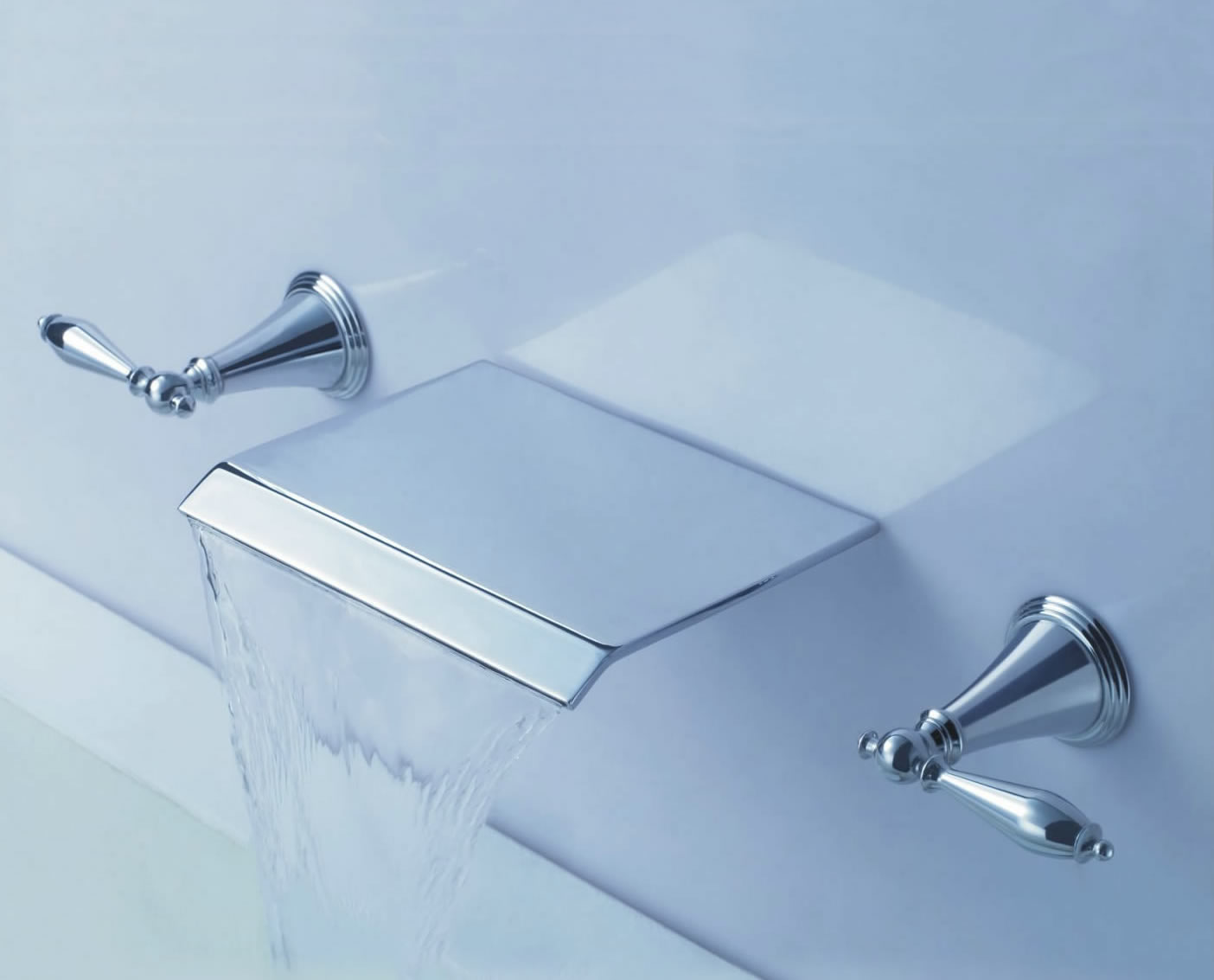 Contemporary Waterfall Bathroom Sink Faucet (Wall Mount) T7008B