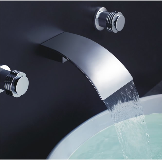 Widespread Contemporary Chrome Bathroom Sink Faucet TP7010B - Click Image to Close