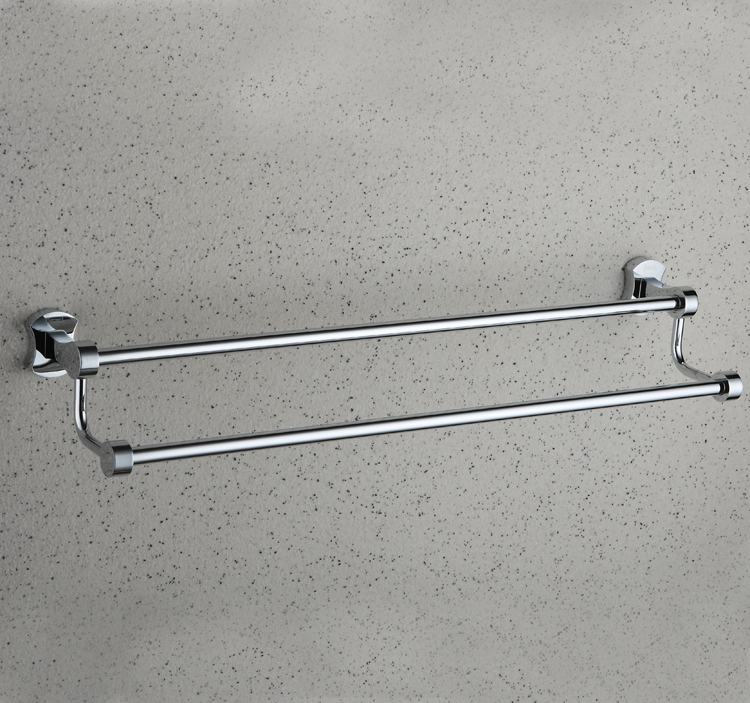 Chrome finished Solid Brass 25 Inch Double Towel Bar TCB2003