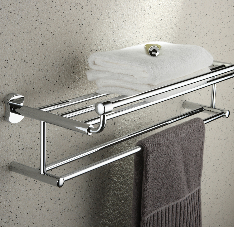 Chrome Finish Bathroom Rack With Towel Bar TCB2004