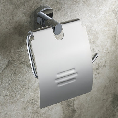 Chrome Finish Silver Contemporary Solid Brass Wall Mount Toilet Roll Holders TCB7310 - Click Image to Close