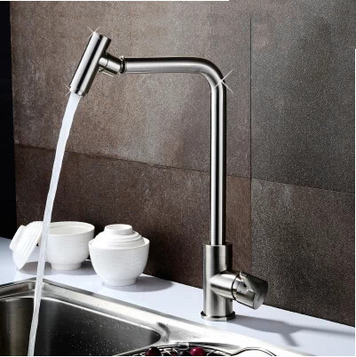 Modern Bubbler Design Mixer Kitchen One Handel One Hole Rotatable Faucet DR7904 - Click Image to Close