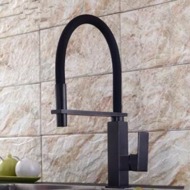Brass New Designed Black Bronze Rotatable SPRING Mixer Kitchen Faucet F0165B