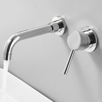 Brass Concealed Installation Chrome Wall Mounted Bathroom Sink Faucet F0235C