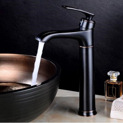 Antique Bathroom Sink Faucet Black Bronze Brass Brushed Mixer Faucet FB0468H