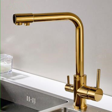 Antique Golden Printed Three Way Drinking Water Kitchen Sink Faucet FG0172