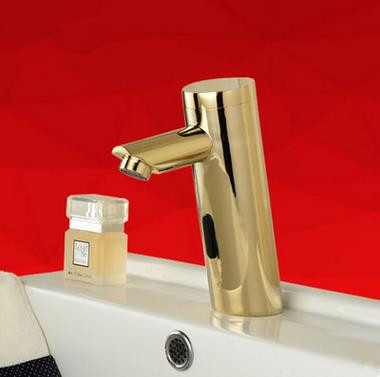 Antique Golden Printed Cold Only Automatic Bathroom Sink Faucet FG200T