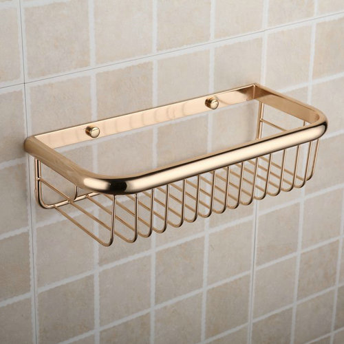 Antique Brass Ti-PVD Single Layer Wall-mounted Soap Basket TGB1011