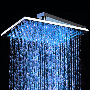 Contemporary 10 inch Brass Color Changing LED Shower Head - HB10F