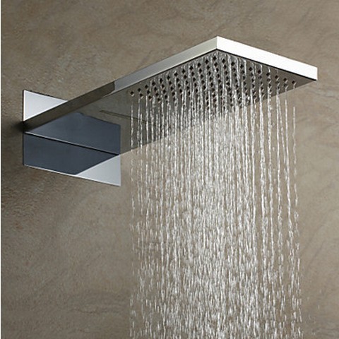 US Standard 304 Stainless Steel Rainfall Rectangle Shower Head HB53B - Click Image to Close