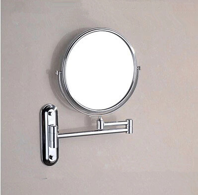 Brass Finish Wall Mounted Bathroom Two Sides Magnifying Glass Cosmetic Mirror MB005 - Click Image to Close