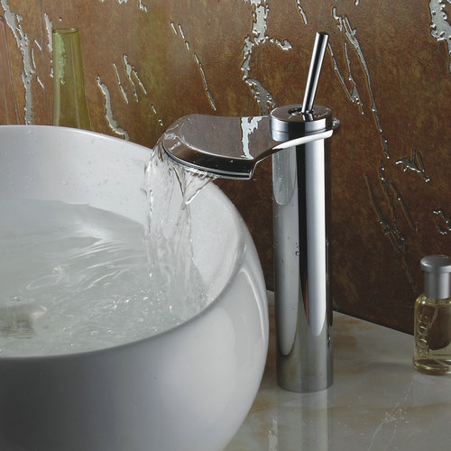 Chrome Finish Single Handle Waterfall Bathroom Sink Faucet TQ3001H