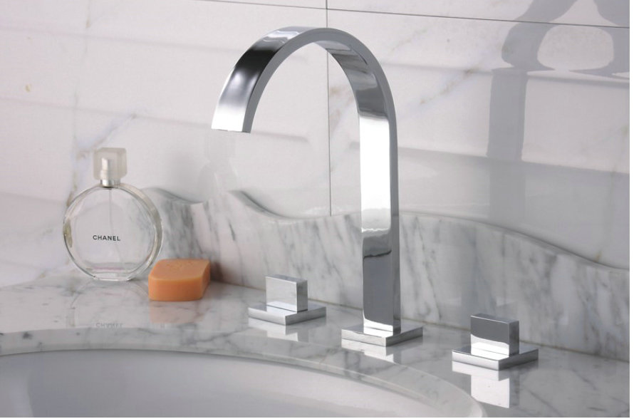 Widespread Contemporary Chrome Bathroom Sink Faucet TQ30083