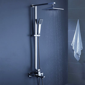 Contemporary 8 inch Shower Head + Hand Shower Tub Shower Faucet - SC006 - Click Image to Close