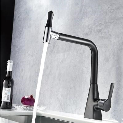 Act Design Brass Black Printed Universal Rotation Spout Kitchen Faucets T0319B - Click Image to Close