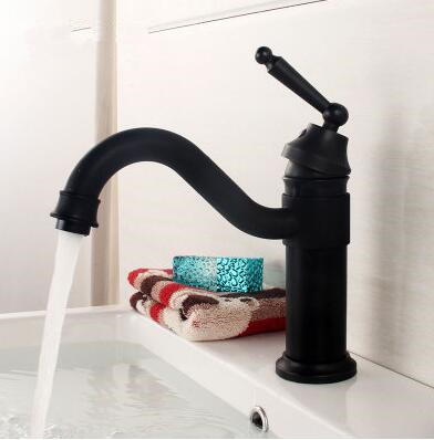 Antique Oil Rubbed Bronze Bathroom Sink Faucet Painting Finish T0404B