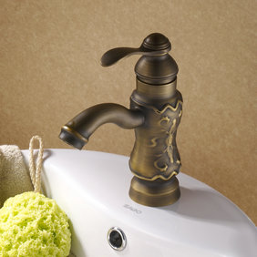 Antique Solid Brass Centerset Bathroom Sink Faucet (Antique Copper Finish)T0425A
