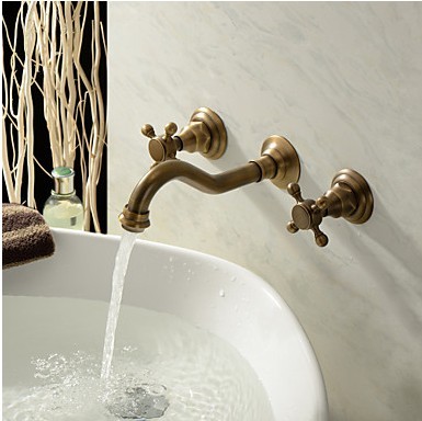 Antique Inspired Bathroom Sink Faucet Polished Brass Finish T0459A