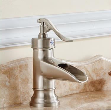 Single Handle Nickel Brushed Bathroom Sink Faucet T0599M - Click Image to Close