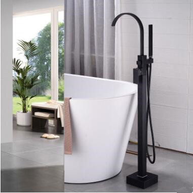 Antique Black Brass Free Standing Bathroom Tub Faucet With Hand Shower Bathtub Faucet T0990BS