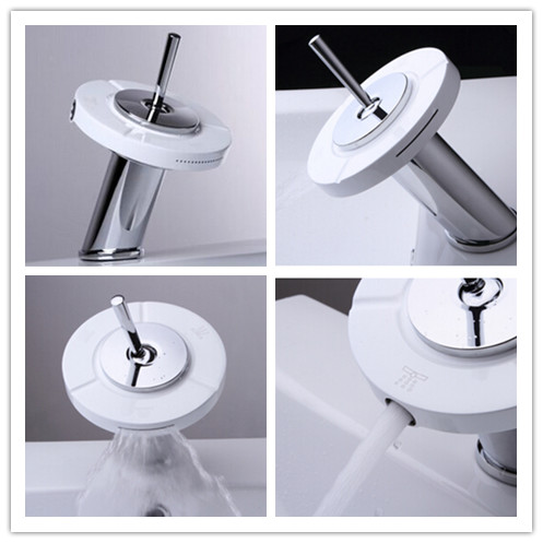 New Three Kinds Water Outlet 360° Rotation Waterfall Mixer Brass Bathroom Faucet T1025F - Click Image to Close