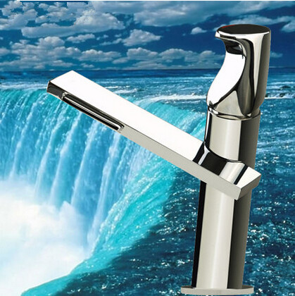 New Style Brass Waterfall Outlet Bathroom Sink Faucet Single Handle Mixer Faucet T1029C - Click Image to Close