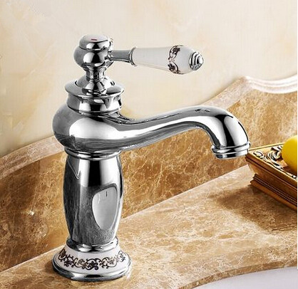 New European Style Mixer Bathroom Sink Faucet Chrome T1120SC - Click Image to Close