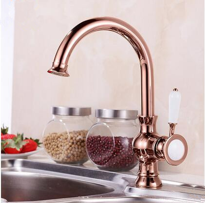 New Arrival Antique Brass Rose Gold Kitchen Sink Faucet TA0218R - Click Image to Close