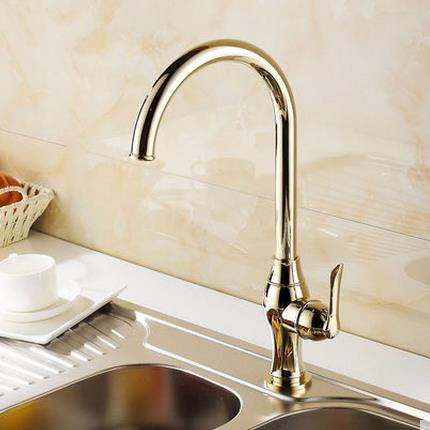 Antique Classic Style Golden Printed Mixer Kitchen Sink Faucet TA0299G - Click Image to Close