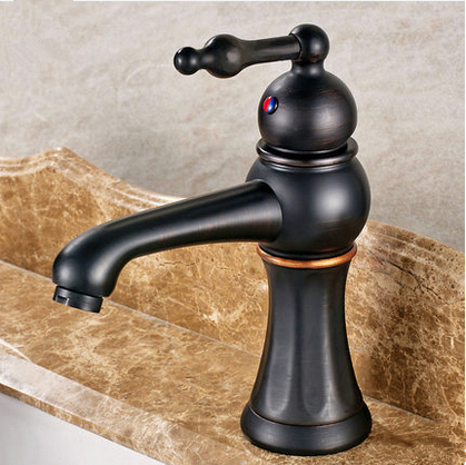 Antique Black Bronze Brass Bathroom Sink Faucet TA2018B