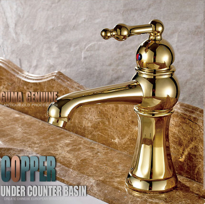 New Arrival Golden Printed Bathroom Sink Faucet TA2028G - Click Image to Close
