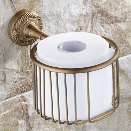 Antique Brass Toilet Paper Basket Bathroom Accessory Toilet Paper Holder TAB02P